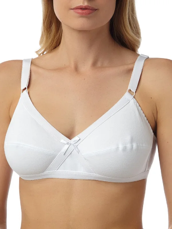 Cross Front Bra - White