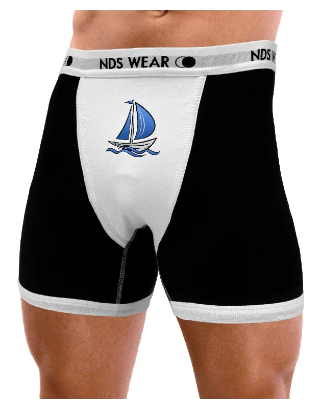 Blue Sailboat Mens Boxer Brief Underwear