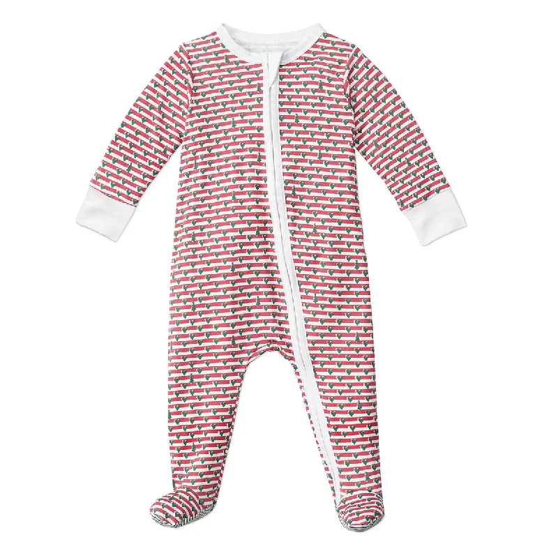 Noel Sailor Stripe Zip Baby Onesie