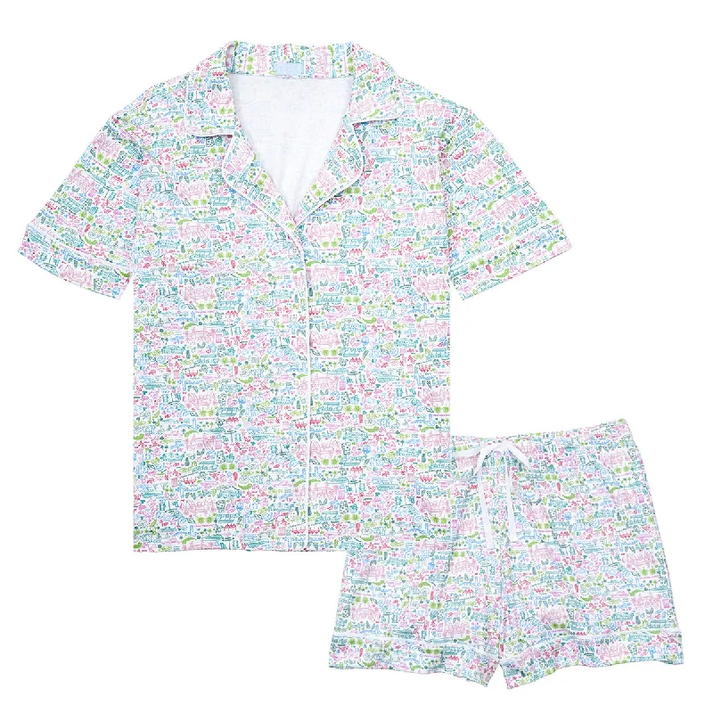 Palm Beach Women’s Button Front Short Pajama Set