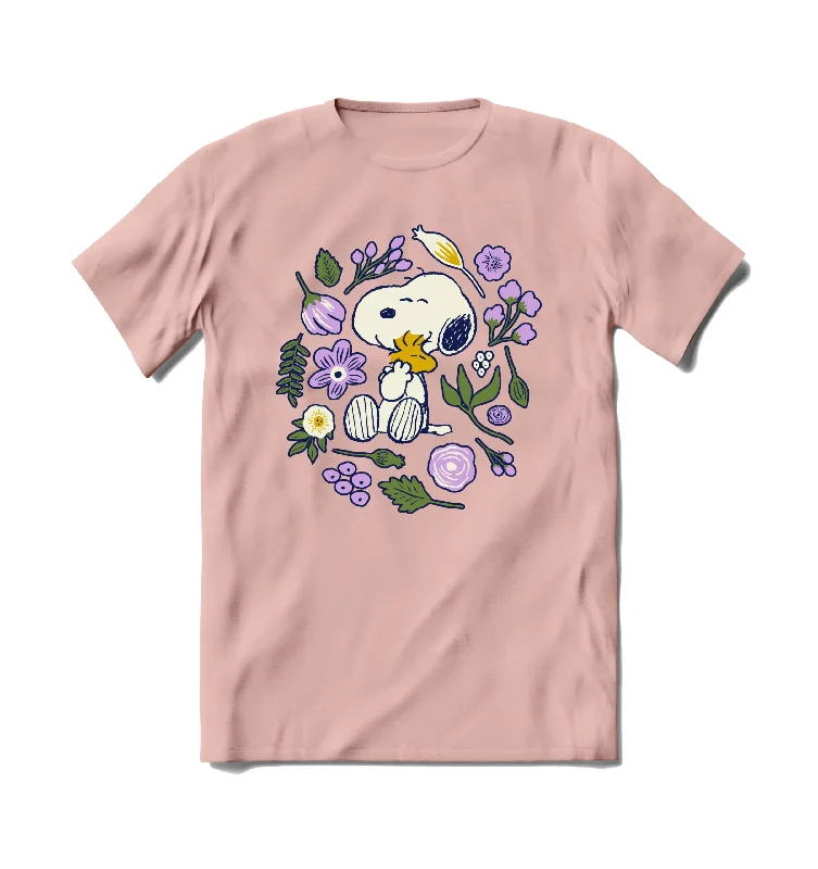 Peanuts Snoopy Floral Love Short Sleeve T-Shirt (Butterblend Sleepshirt Fabric)