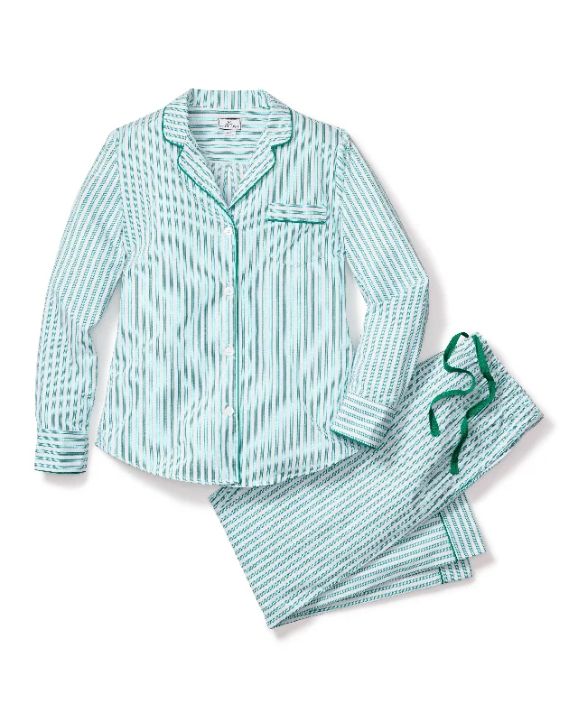 Women’s Emerald Ticking Pajama Set