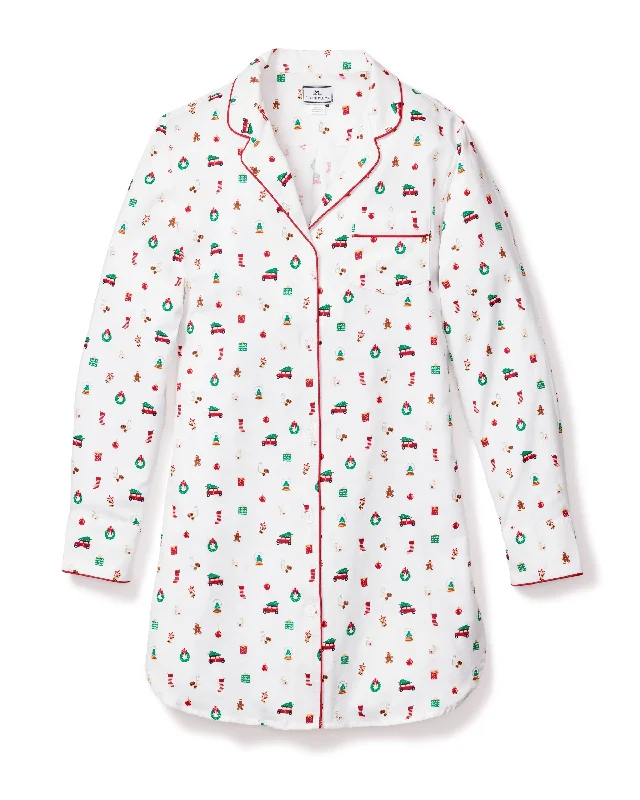 Women’s Twill Nightshirt in Winter Nostalgia