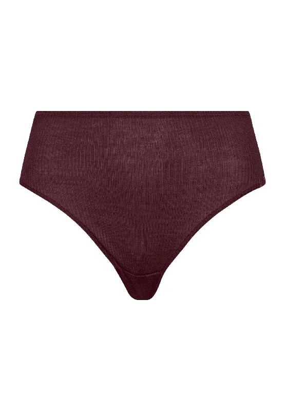 Maria Lace Back Wool and Silk Full Brief | Deep Maroon 70898-2483