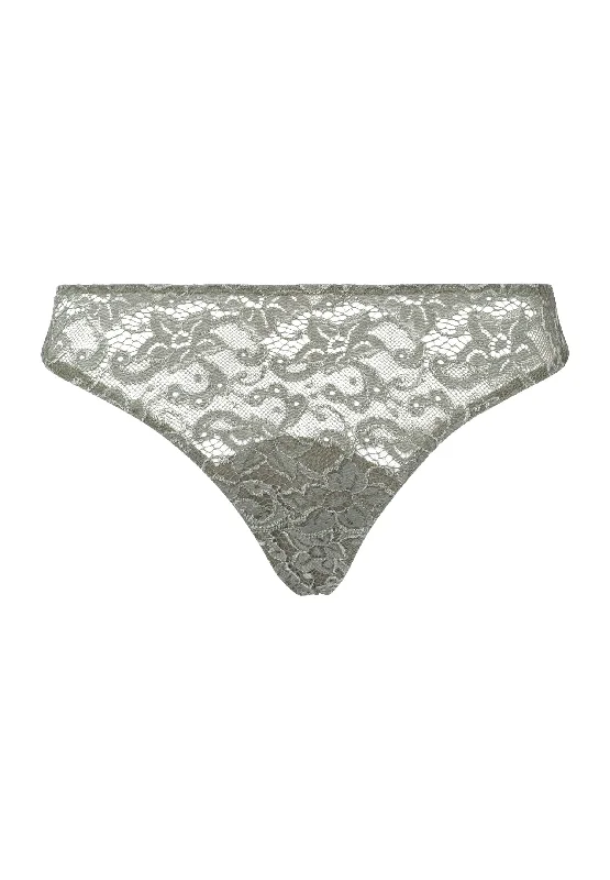 Luxury Moments Lace Thong | Antique Green 71507-2668