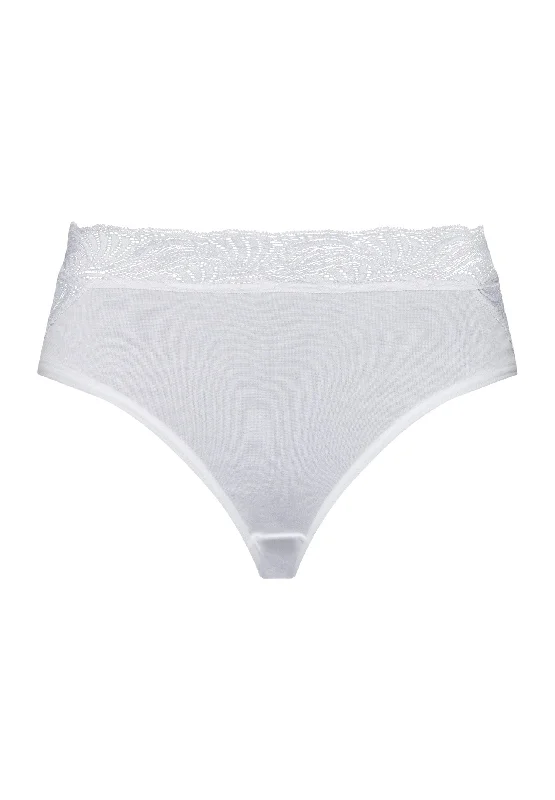 Cotton Delight Lace-Trim Cotton Hi-Cut Brief | White 71835-101