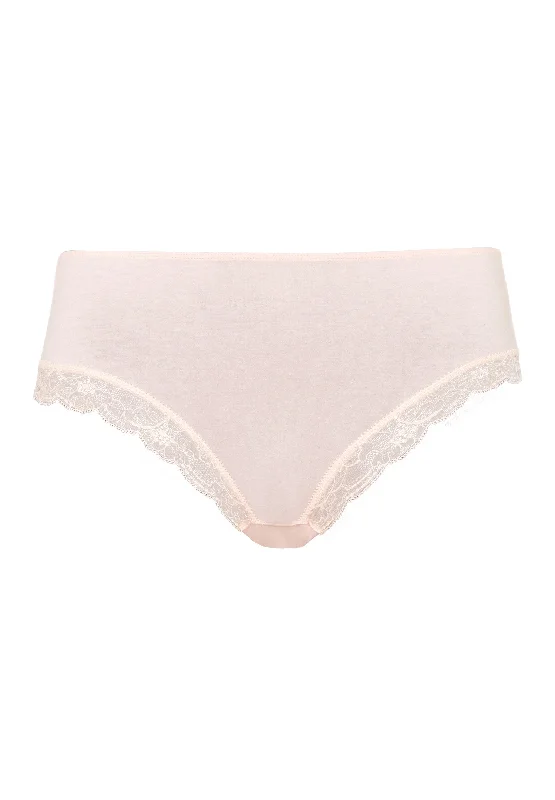 Cotton Lace Cotton Hi-Cut Brief | Powder 72437-1381