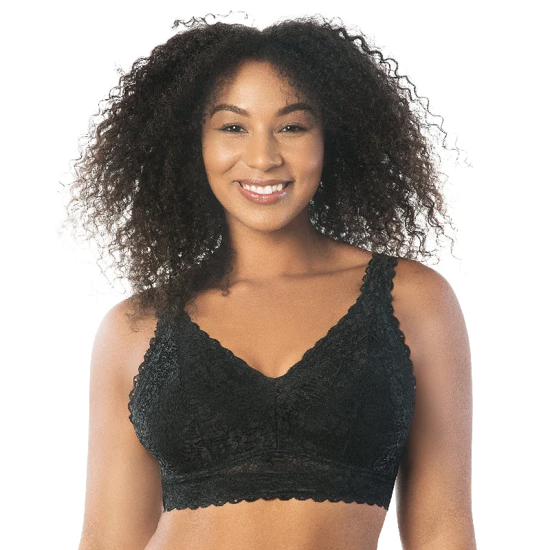 PARFAIT Adriana P5482 Women's Curvy and Full Bust Supportive Wire-free Lace Bra  - Black