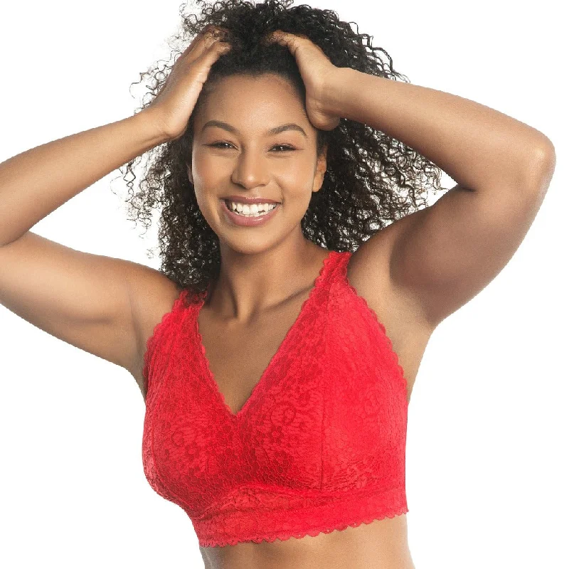 PARFAIT Adriana P5482 Women's Curvy and Full Bust Supportive Wire-free Lace Bra  - Racing red