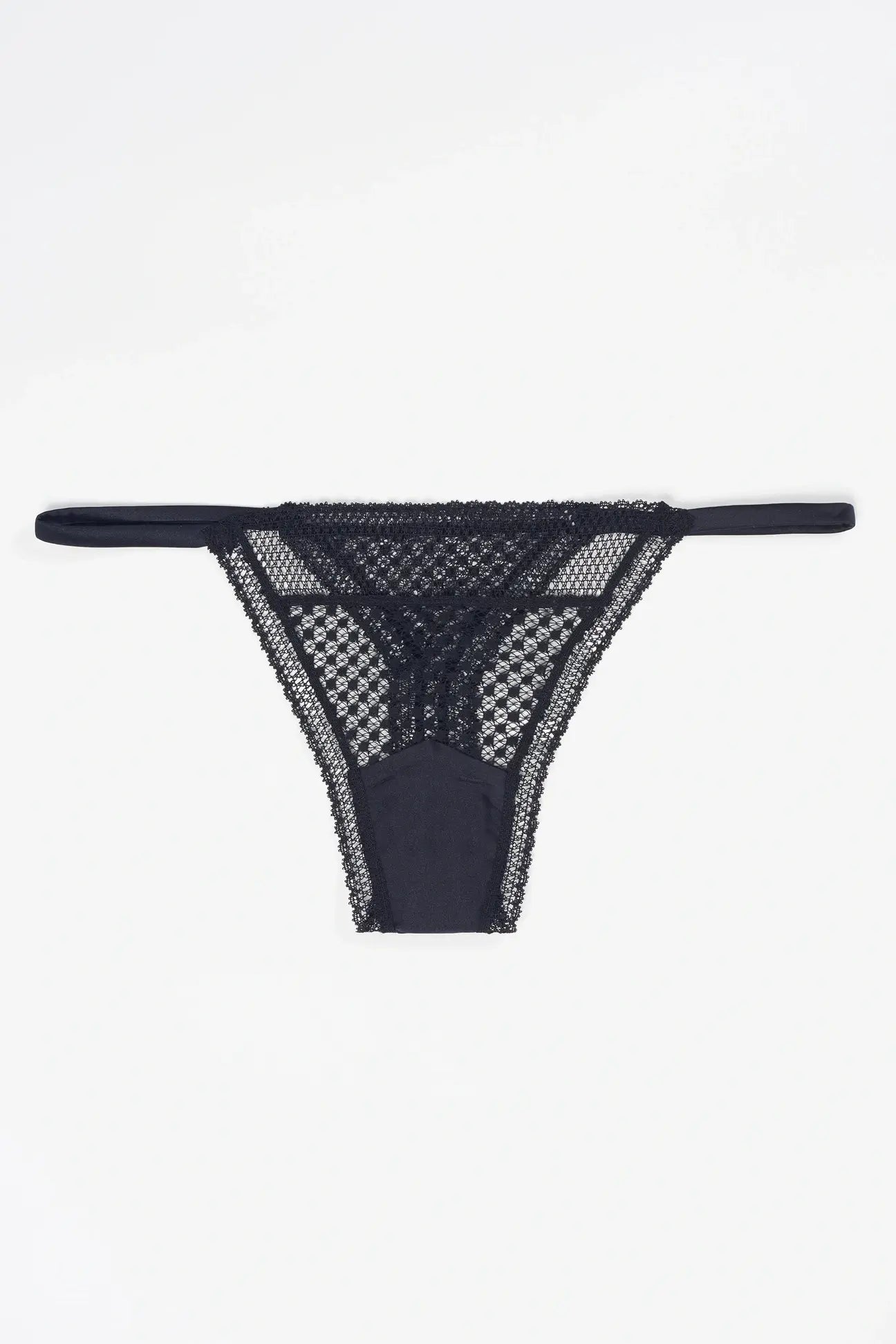 Else Lingerie Bella Sheer Mesh Thong | Black