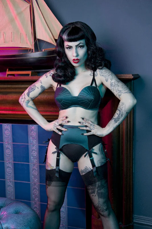 Teal Classic Suspender Belt