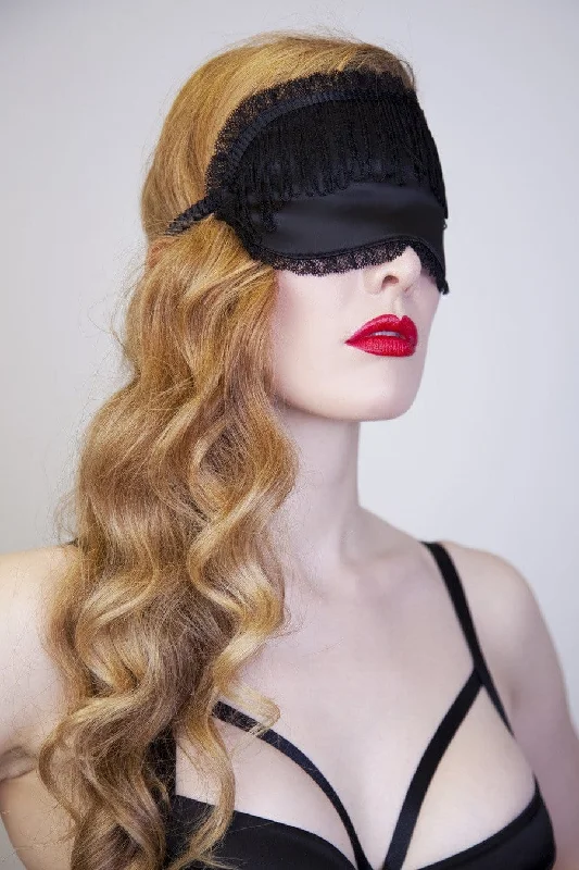 Black Eye Mask with Black Tassels