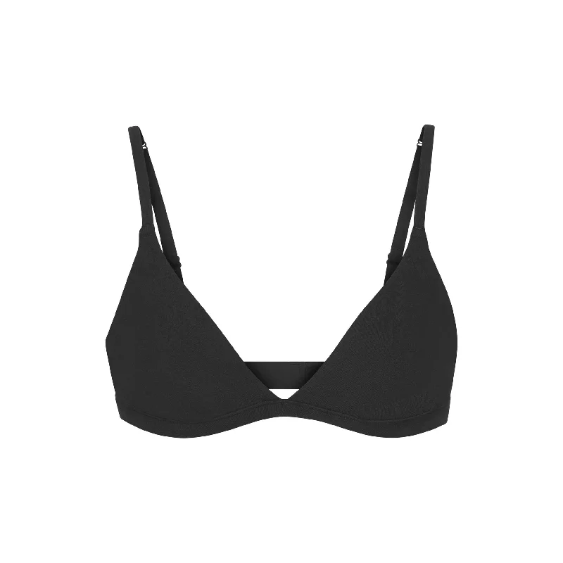 COTTON JERSEY TRIANGLE BRALETTE  | SOOT