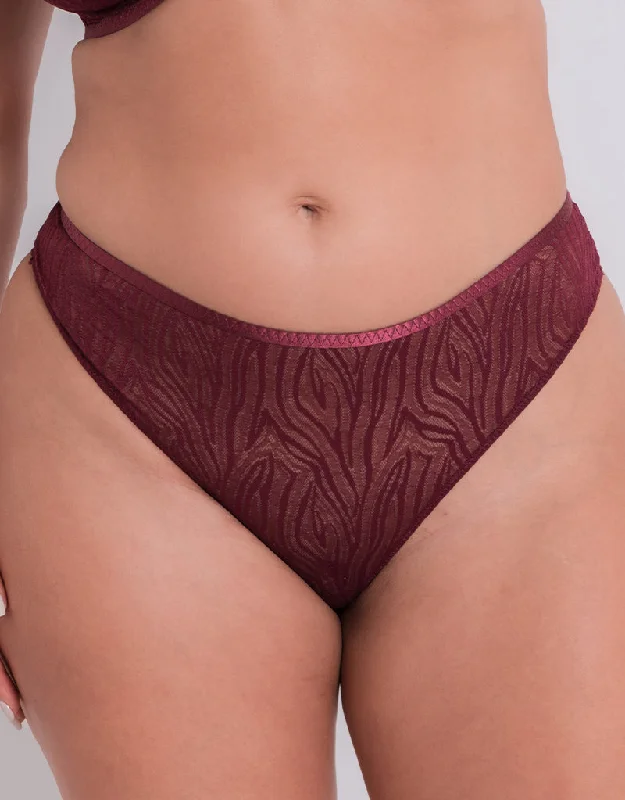 Curvy Kate Lace Daze Brazilian Brief Claret