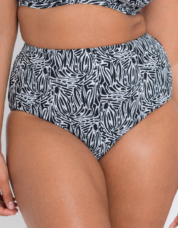 Curvy Kate Sundown High Waist Brief Black Print