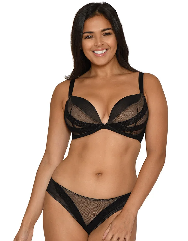 Curvy Kate SuperPlunge Lace Padded Plunge Bra Black