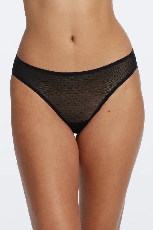 Dotty Sheer Panty - Black