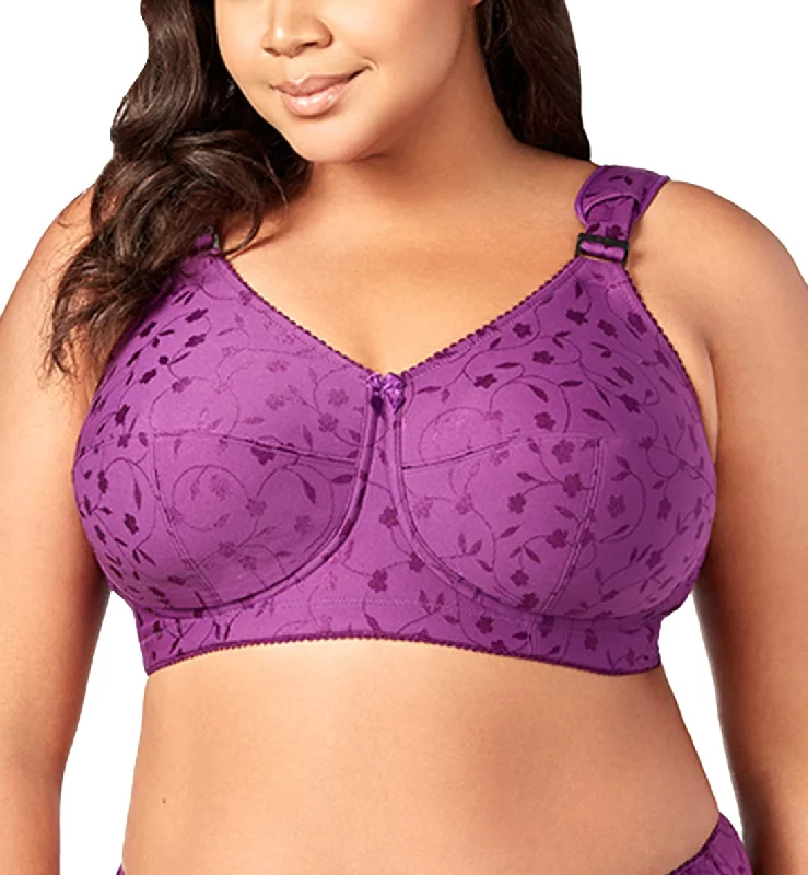 Elila Sidney Jacquard Full Support Softcup Bra (1305) - Aubergine