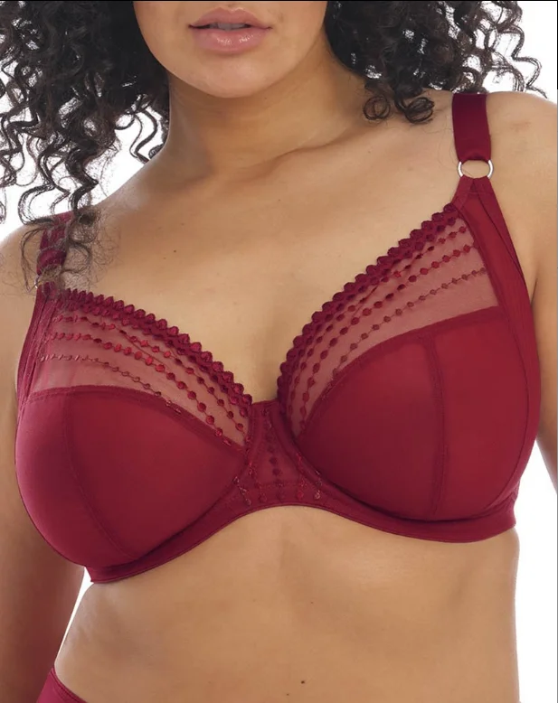 Elomi 8900, Matilda Unlined Plunge Underwire Bra (Crimson ONLY)