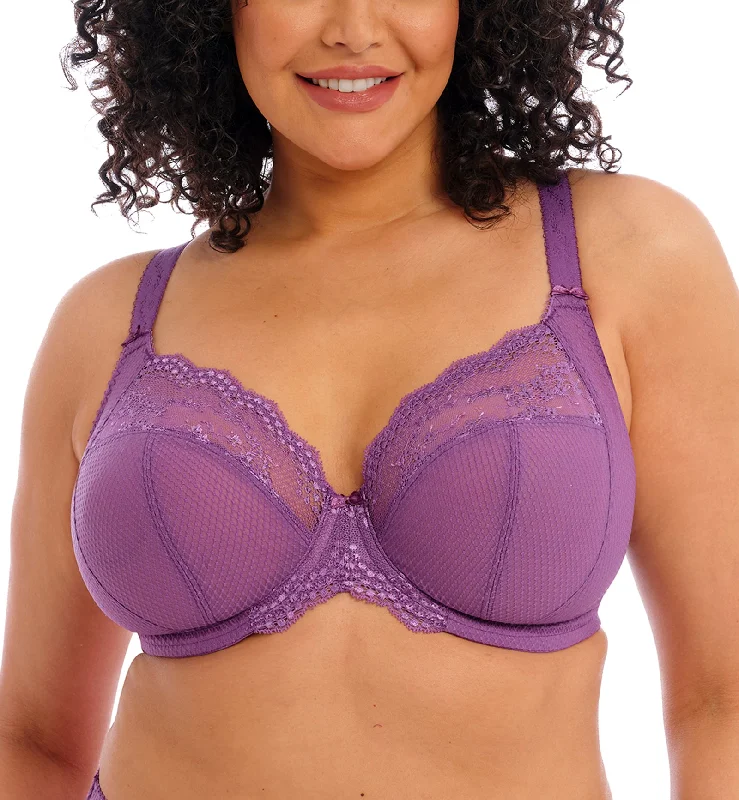 Elomi Charley Banded Stretch Lace Plunge Underwire Bra (4382) - Pansy