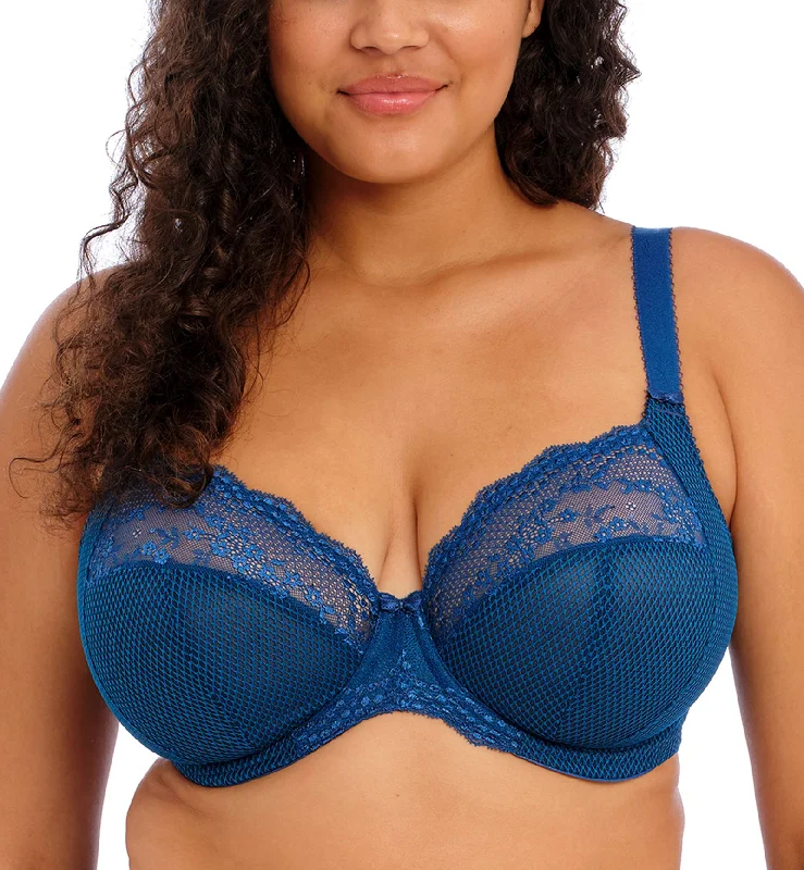 Elomi Charley Banded Stretch Lace Plunge Underwire Bra (4382) - Petrol