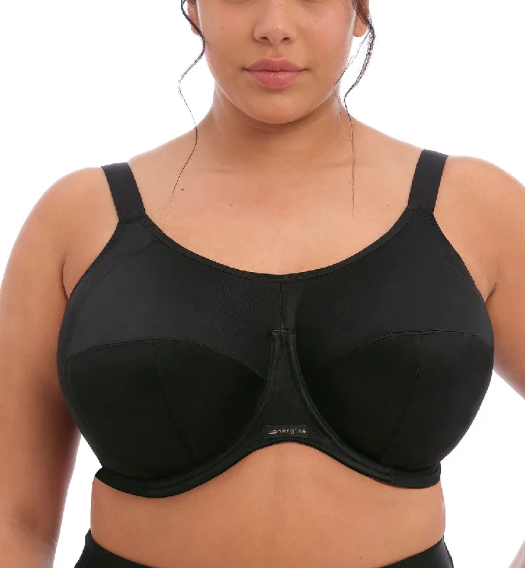 Elomi Energise J-Hook Underwire Sports Bra (8041) - Black