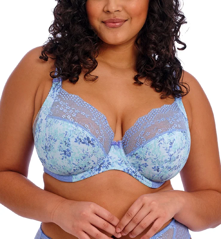 Elomi Lucie Banded Stretch Lace Plunge Underwire Bra (4490) - Cornflower