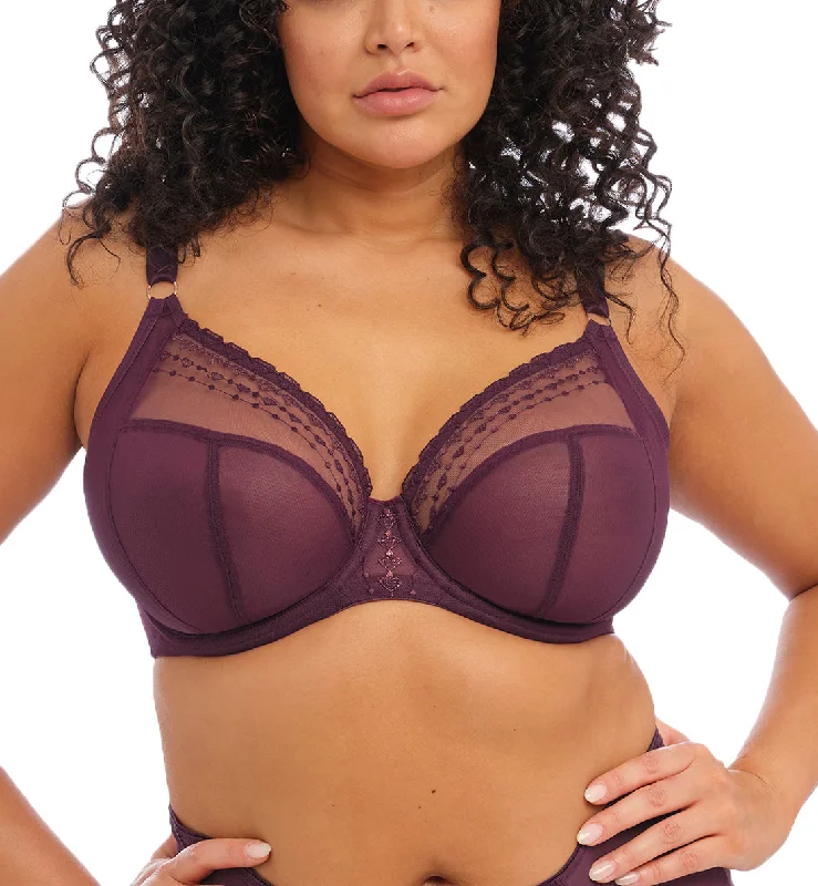 Elomi Matilda Banded Plunge Underwire Bra (8900) - Wine Diamond