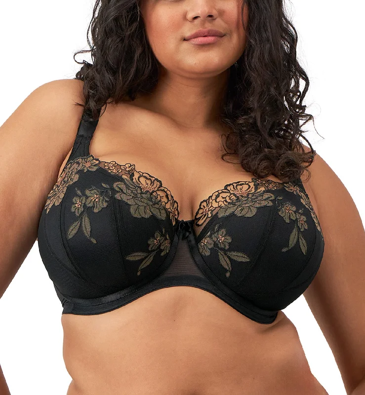 Elomi Teagan Padded Half Cup Underwire Bra (302615) - Black/Almond