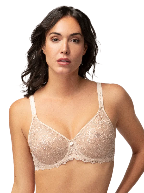 Creamy Beige Cassiopee Seamless Embroidered Full Cup Bra