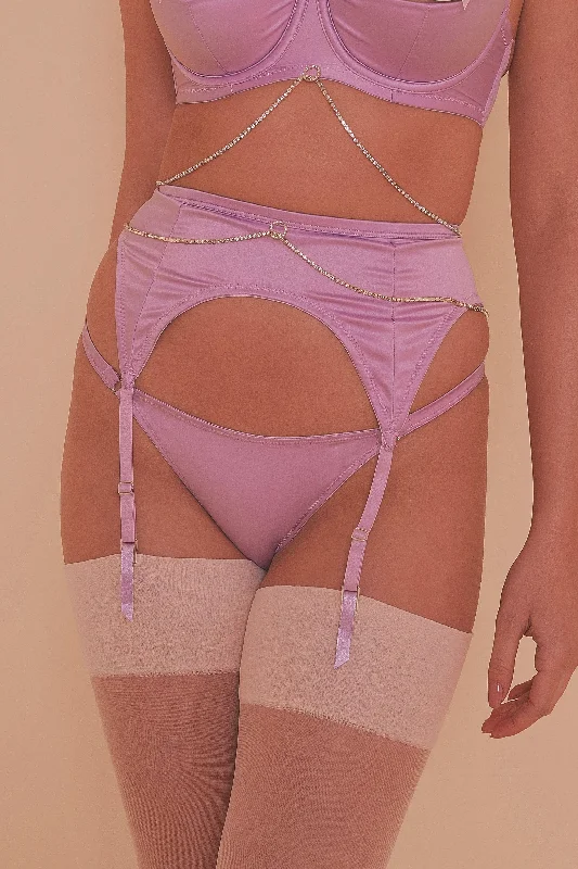 Felicity Hayward Knox Chain Satin Suspender Lilac