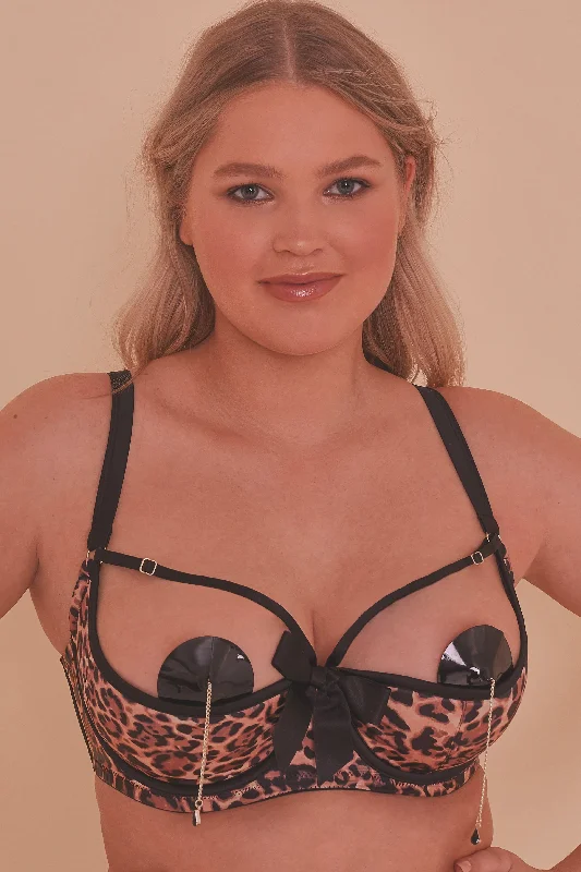 Felicity Hayward Orchard Leopard Open Cup Bra Curve