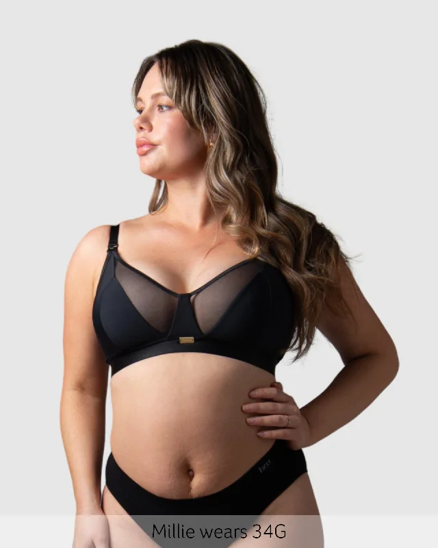 Flawless Sheer Nursing Bra - Black Busty