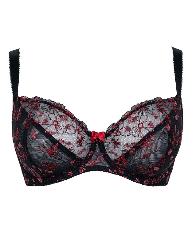 Flirtelle Rosie Balcony Bra Black/Pink