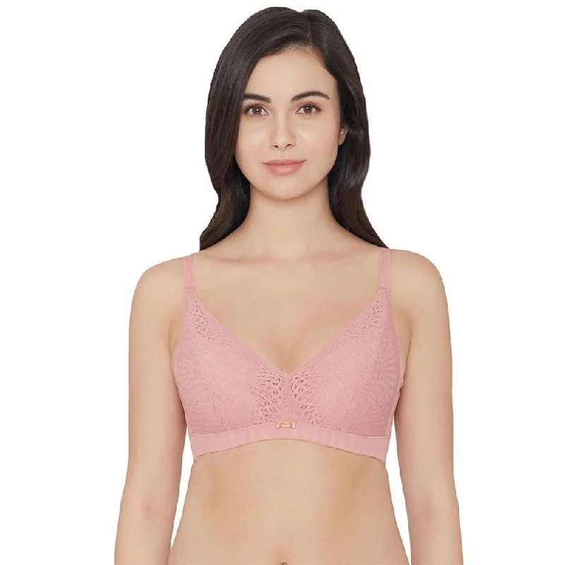 Forma Padded Wired  3/4th Cup Everyday Wear Medium coverage Lace Bra - Pink