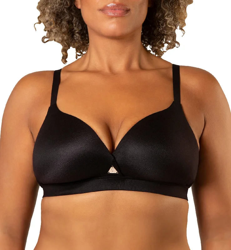 Freedom Molded Plunge Wireless Bra (FREEDOMBRA) - Black