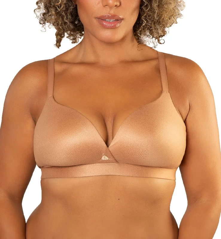 Freedom Molded Plunge Wireless Bra (FREEDOMBRA) - Clay