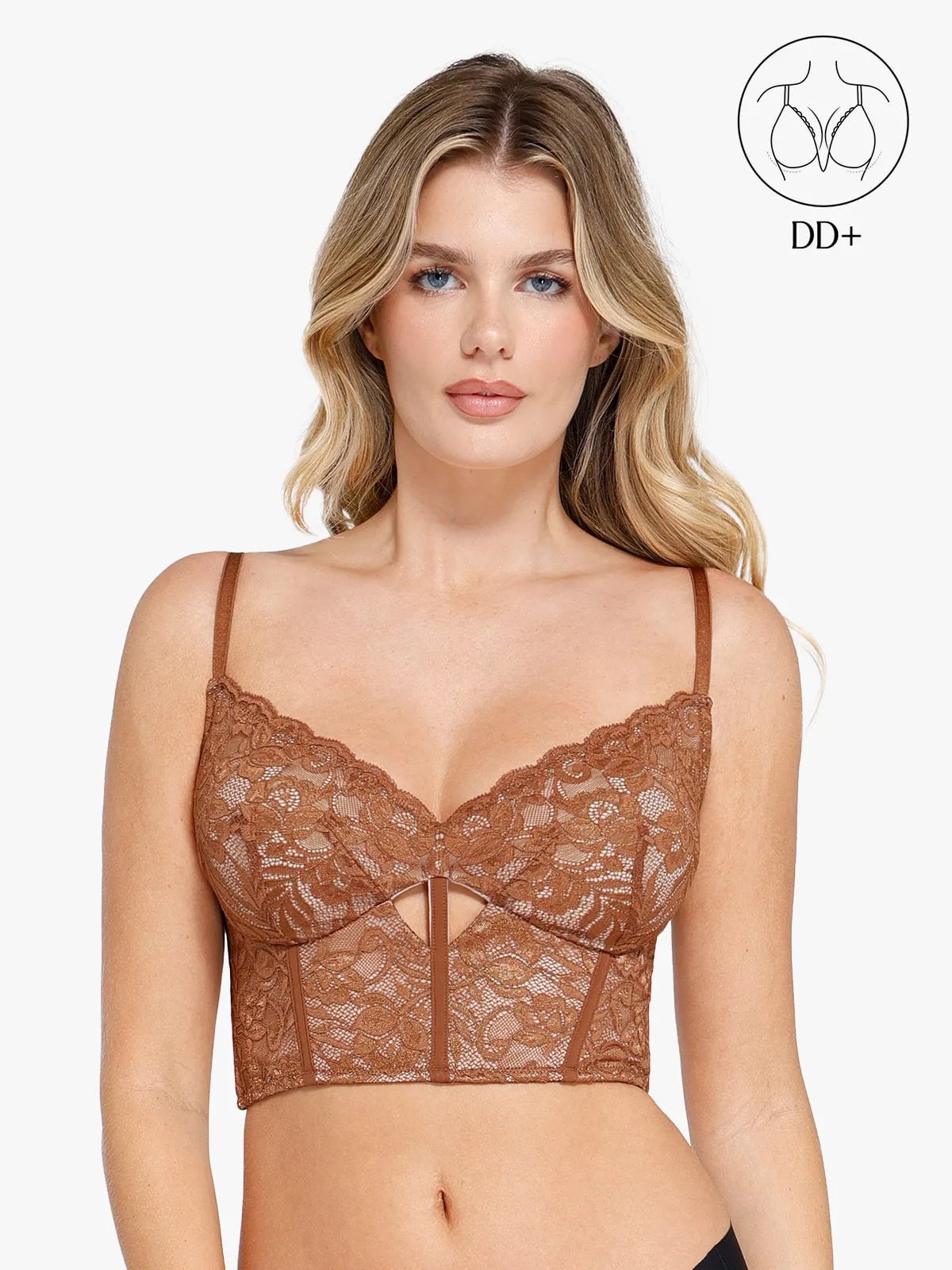 Full Coverage Longline Underwire Lace Bralette