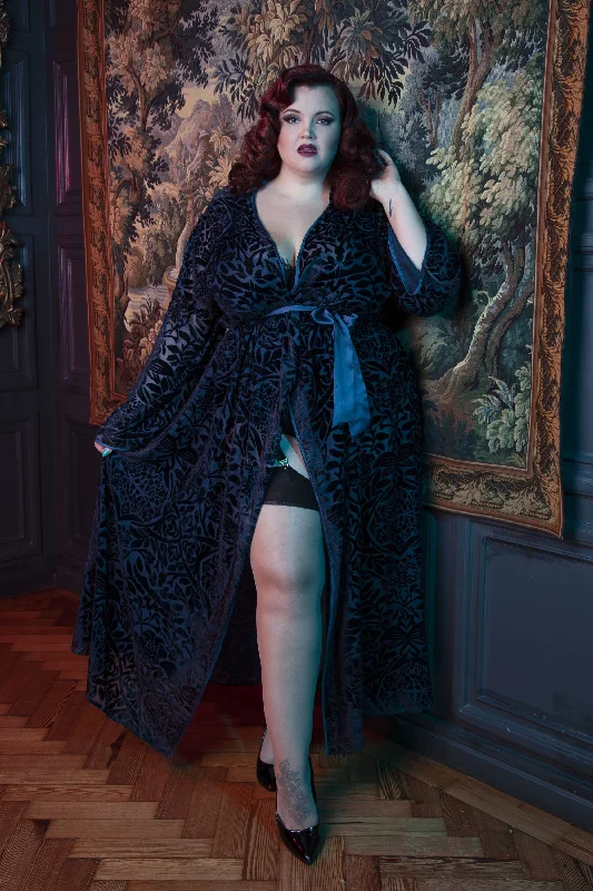 FFFB Teal devore long robe curve