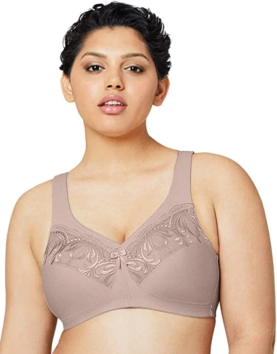 Glamorise 1016, Magic Lift Embroidered Full Figure Wireless Bra