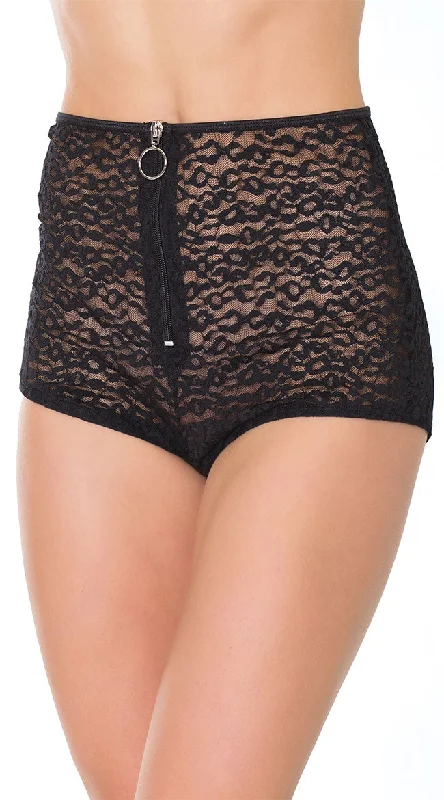 High Waist Zipper Boyshort Panty