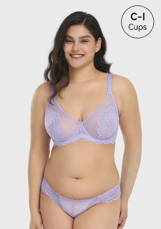 HSIA Blossom Purple Unlined Lace Bra