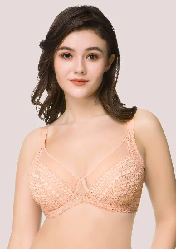 HSIA Polka Dot Sexy Rose Cloud Lace Bra Set