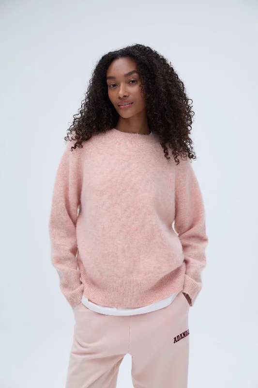 Knit Crew Neck Sweatshirt - Blush Pink