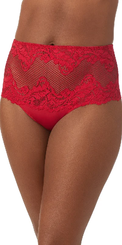 Lace Allure High Waist Thong - Cherry