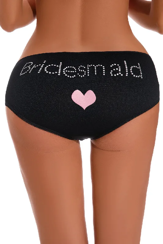 Rhinestone Bridesmaid Boy Shorts Panties