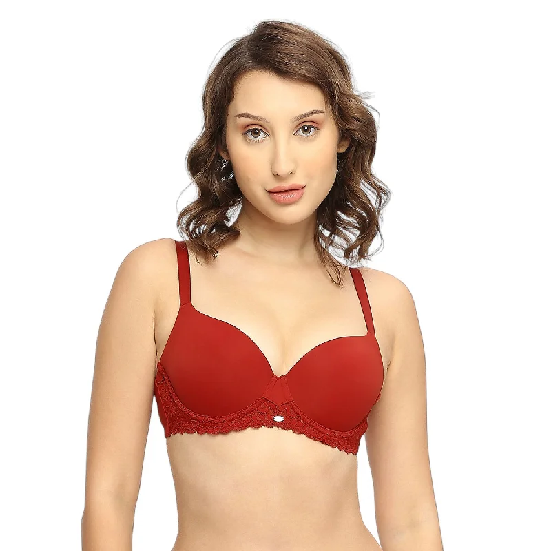 Medium Coverage Padded Wired Lace Bra-FB-550