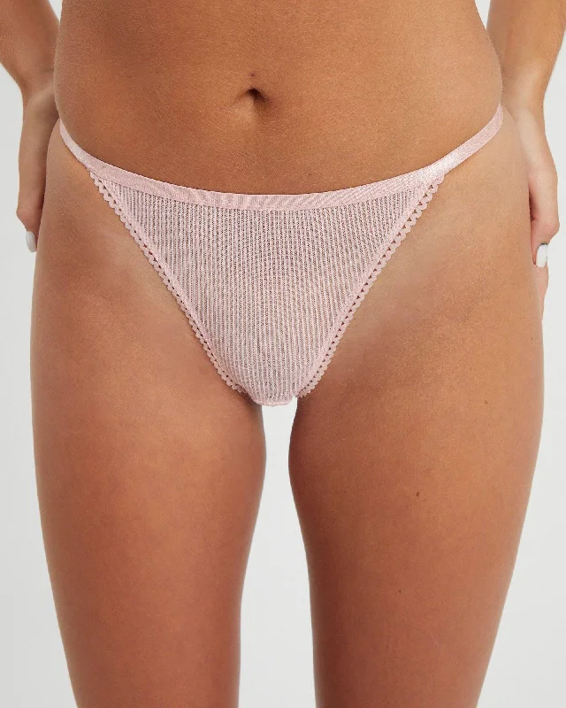 Saturday The Label Molly Ribbed Cotton Thong | Pink