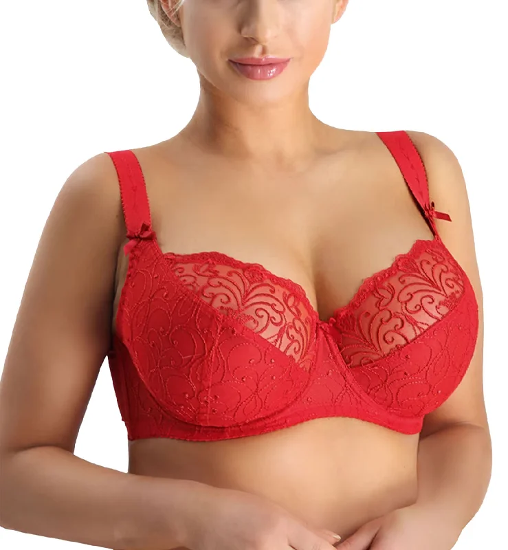 Nessa Sonata Underwire Soft Balcony Bra (N500) - Red