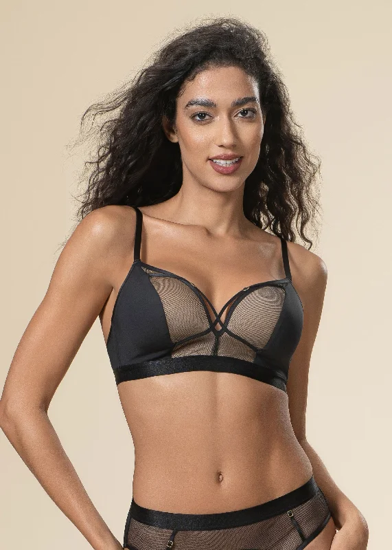 OPHELIA Mesh Plunge Wireless Triangle Bra